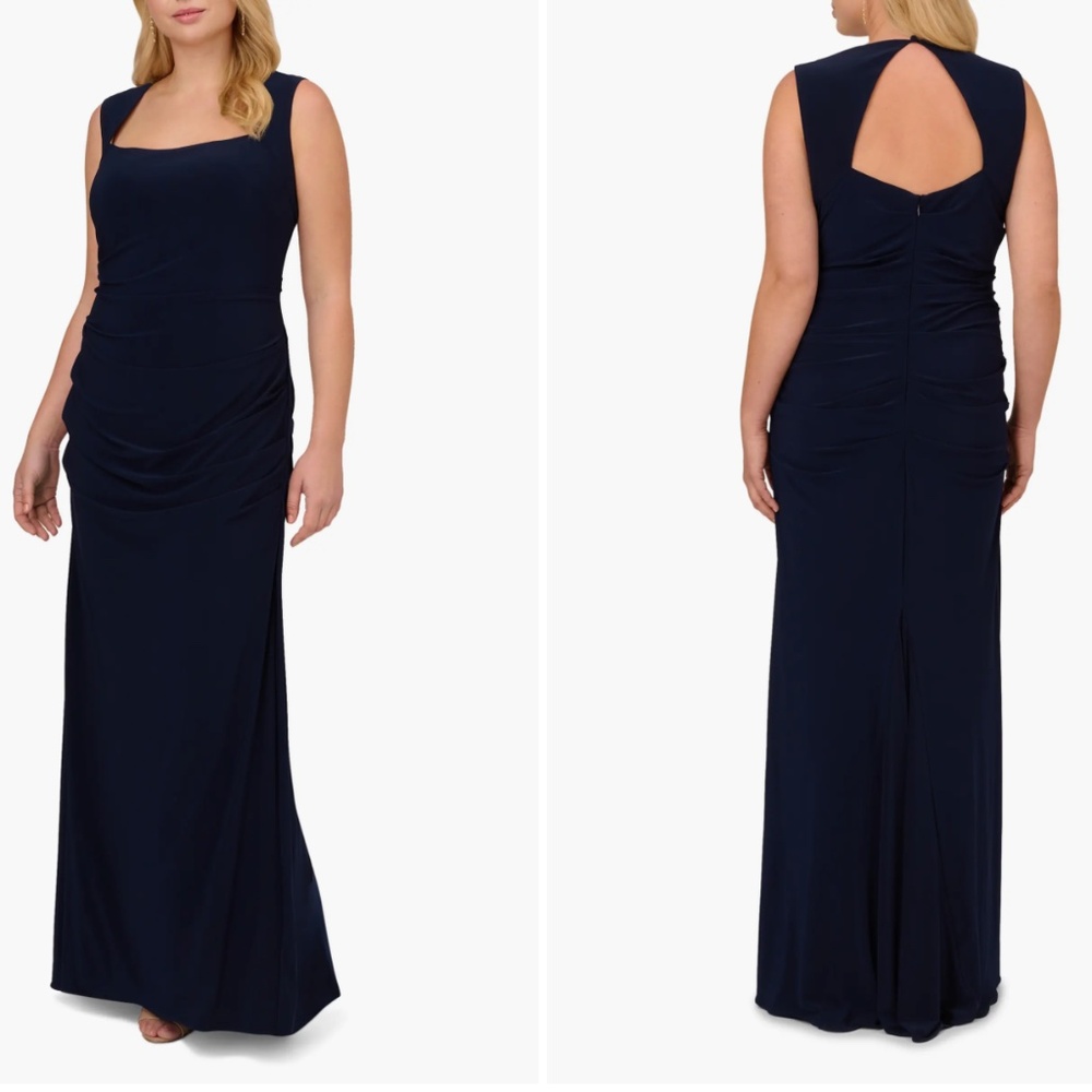 Adrianna Papell: Sleeveless Open Back Jersey Gown (NWT)